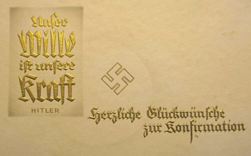 Abb. 3: Glückwunschkarte Konfirmation Adolf Hitler (o. D.)