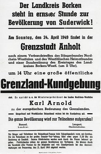 Kreisarchiv und Bocholter Stadtarchiv stellen Quellen zur Grenzgeschichte Suderwicks vor (Plakat Kreisarchiv Borken)