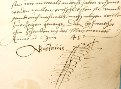 Manu propria von König Gustav Wasa vom 10.5.1545 (Quelle: AHL ASA Externa Suecica 128)