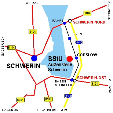 Lageplan, BStU-Au�enstelle Schwerin in G�rslow (Abb.: BStU)