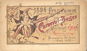 Foto (Stadtarchiv Münster): Titelblatt des Programmheftes für den ersten Rosenmontagszug in Münster 1896